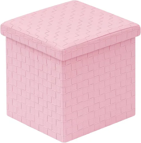Miniatura 10 de B FSOBEIIALEO Taburete plegable de piel sintética, reposapiés de banco largo, caja de juguetes, color negro, 30.0 x 15.3 x 15.2 in