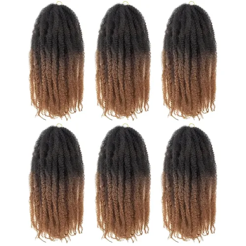 Miniatura 12 de ToyoTress Bob Marley Twist Hair - 8 Pulgadas Paquete de 6 Cabello Marley Negro Corto Para Locs Falsos, Extensiones de Cabello Rizado Afro Kinky