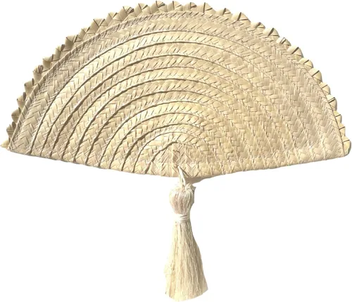 Miniatura 15 de Abanico De Mano - Abanico De Mano - Abanico De Mano - Abanico De Mano - Palma de paja bohemia, recuerdo de boda, decoración de pared, accesorios