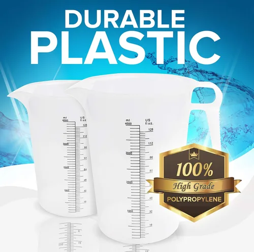 Miniatura 3 de ACCUPOUR 8 onzas (250 mL) jarra medidora, de plástico, multiusos - Excelente para productos químicos, aceite, piscina y césped - Incrementos