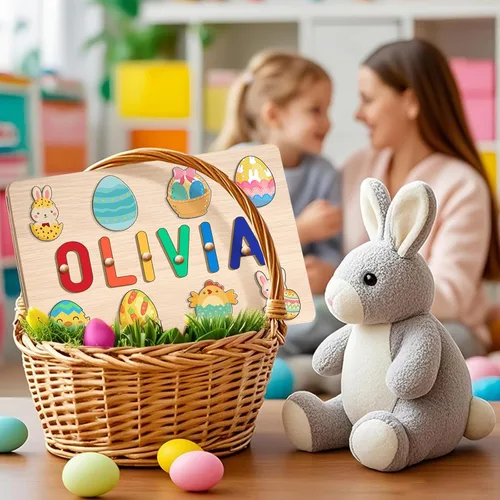 Miniatura 2 de Rompecabezas de madera con nombre personalizado para niños, regalos de primer cumpleaños, rompecabezas de nombre personalizado para niños de 1 año