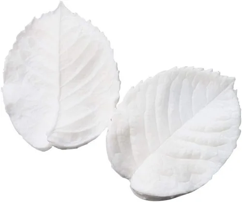 KALAIEN Molde de pasta de goma de pétalo de hoja de pétalos de azúcar, herramientas de artesanía de rosa, vetas dobles Rose Petal