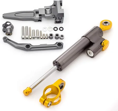 Miniatura 4 de FXCNC Amortiguador de dirección ajustable para motocicleta con kits de soporte de montaje compatible con FJ-09 / MT-09 Tracer 2015-2020
