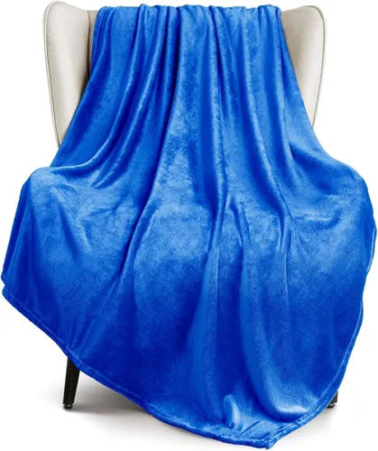 Miniatura 25 de Exclusivo Mezcla Manta de vellón para sofá, cama, súper suave y cálida, para uso en todas las estaciones, acogedora, afelpada, ligera, azul hielo
