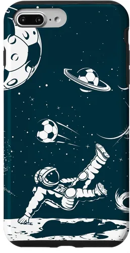 Miniatura 12 de Funda para iPhone 16 para teléfono de fútbol, amante del fútbol, jugador de fútbol espacial, funda de astronauta