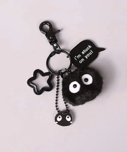 Miniatura 2 de YJacuing Llavero de peluche Dust Bunny Soot Sprite (estilo A)