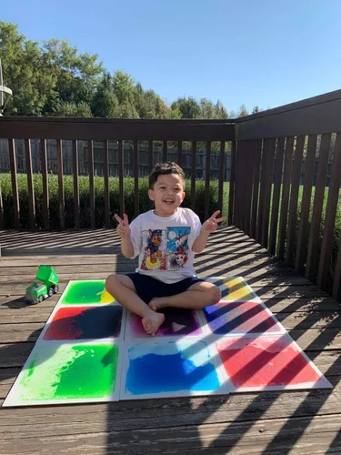 Miniatura 4 de Edusense Azulejos líquidos sensoriales para autismo, tapetes de juego de actividades para niños, sala de aprendizaje temprano sensorial, azulejos