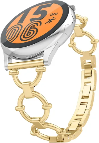 Correa de metal de 0.787 pulgadas compatible con Samsung Galaxy Watch 4 y 5 de 1.575 pulgadas, 1.732 pulgadas, correa ajustable para mujer bonita y