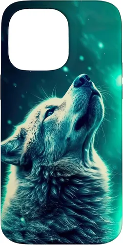 Miniatura 21 de Howling Wolf in Night Green Northern Lights Wolves Dog Lover Case for iPhone 16