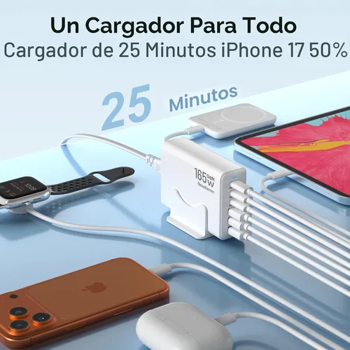 Miniatura 3 de Cargador iPhone 17 USB C Bloque de Carga Rápida, 3 Puertos Tipo C Cada uno 40W Cargador para iPhone 17 16 15 Pro Max Plus, Galaxy S25 S24 S23, iPad