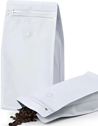 Miniatura 10 de FireKylin 50 piezas de bolsas de café con válvula, (16 oz, 1 lb) Bolsas de pie de papel, bolsas resellables con ventilación para almacenamiento