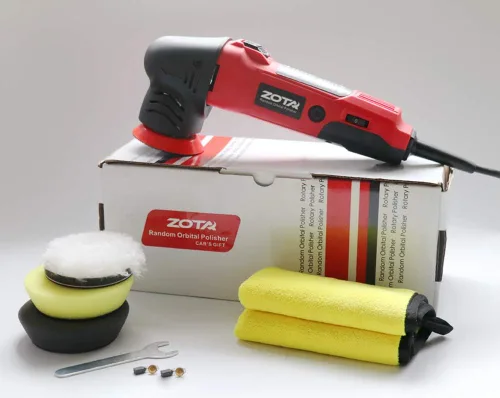 Miniatura 4 de Pulidora Orbital ZOTA, pulidor Orbital de 3 pulgadas con cable de 13,1 pies, minikit de pulidora rotativa portátil con 3 almohadillas de pulido