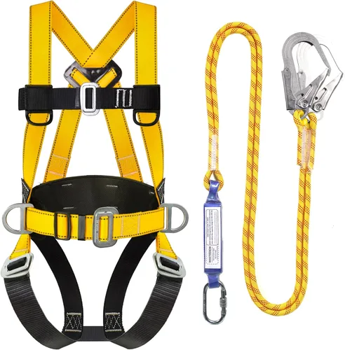 Miniatura 9 de Kit de protección contra caídas de arnés de seguridad con cordón de absorción de golpes, arneses de trabajo para techos, arnés de seguridad
