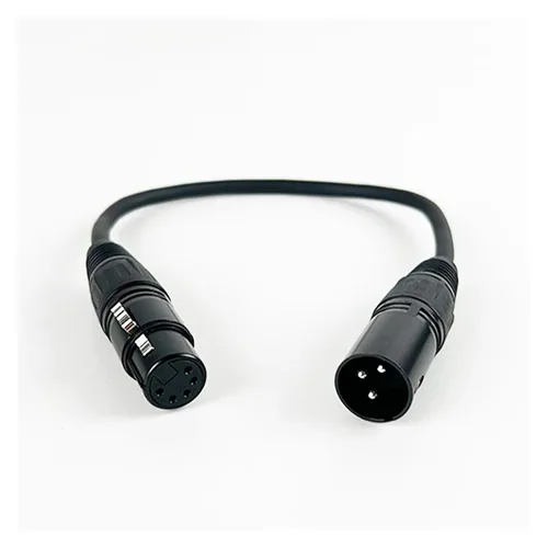5Pin XLR Female/Male to 3Pin XLR Male/Female Audio Cable for Microphone Stage Light Turnaround,XLR3 to XLR5 Adapter Cable(5Pin F-3Pin M-Black,0.3m)