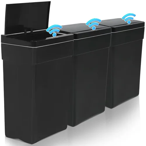 Miniatura 9 de Dkeli Bote de basura automático de 13 galones para cocina, baño, dormitorio, oficina en casa, de plástico de alta capacidad sin contacto con tapa
