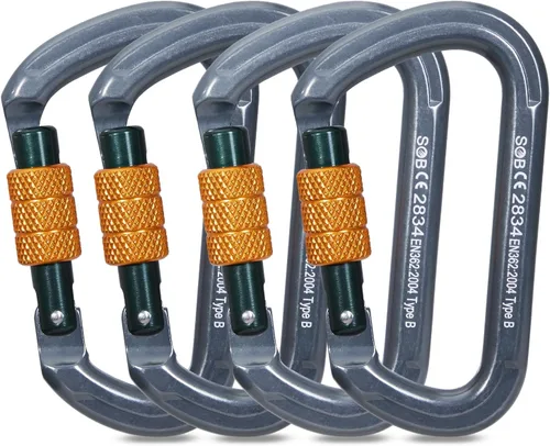Miniatura 8 de SOB Clips de mosquetón de escalada con bloqueo automático, conector de mosquetón asimétrico de alta resistencia utilizado para rappel