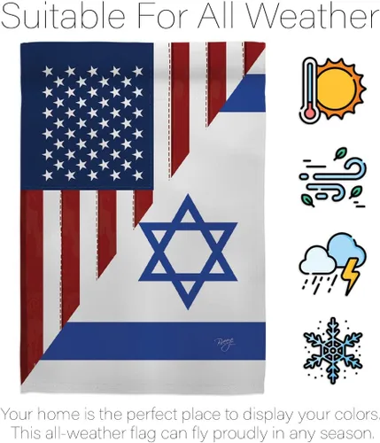 Miniatura 6 de Bandera estadounidense israelí Bandera de Israel juego de soportes de madera para banderas de pared, postes para exteriores de la casa, patio