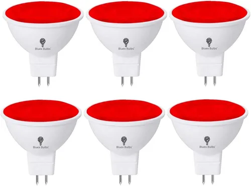 Miniatura 7 de BlueX - Paquete de 6 bombillas LED MR16 naranja, 4 W (equivalente a 40 vatios), base de dos pines GU5.3 de 12 V, decoración de fiesta, porche
