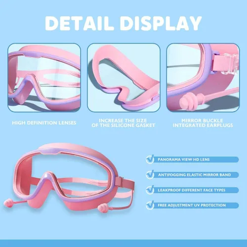 Miniatura 5 de Gafas de natación impermeables y antivaho para niños, gafas de natación para niños de 2 a 14 años