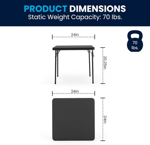Miniatura 4 de HBCY Creations Juego de mesa y sillas plegables para niños de 5 piezas, diseño negro, ligero y portátil, función de bloqueo de seguridad, asientos