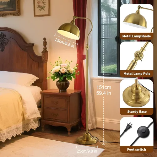 Miniatura 4 de Lámpara de pie LED dorada brillante con control remoto y atenuación por Bluetooth, lámpara de lectura para sala de estar, dormitorio, mesita