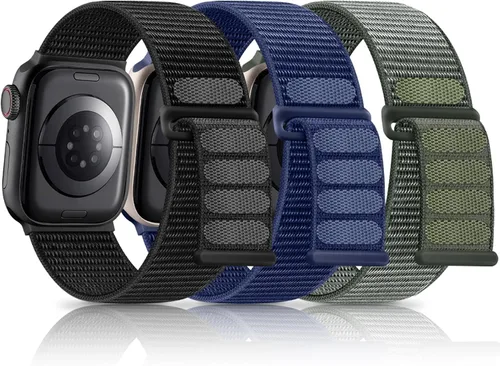 Miniatura 19 de Getino Banda Deportiva de Nylon Compatible con Correas de Apple Watch para Mujeres y Hombres 40mm 41mm 38mm 42mm 46mm 44mm 45mm 49mm, Correa