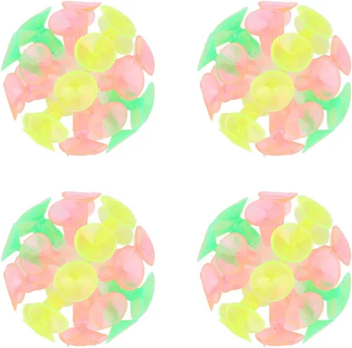 STOBOK Divertida bola de ventosa: 4 bolas adhesivas de ventosa, juguetes coloridos juguetes novedosos para niños y niñas, recuerdos de fiesta de