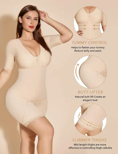 Miniatura 4 de SHAPSHE Moldeador de cuerpo para mujer, entrenador de cintura de cuerpo completo, ropa de compresión colombiana posoperatoria, faja para mujer