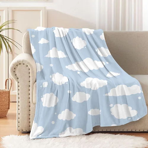 Miniatura 7 de Sumedha Manta de nube en blanco y negro, regalo de nube para niñas y niños, franela ligera súper suave, extra pequeña de 40 x 30 pulgadas