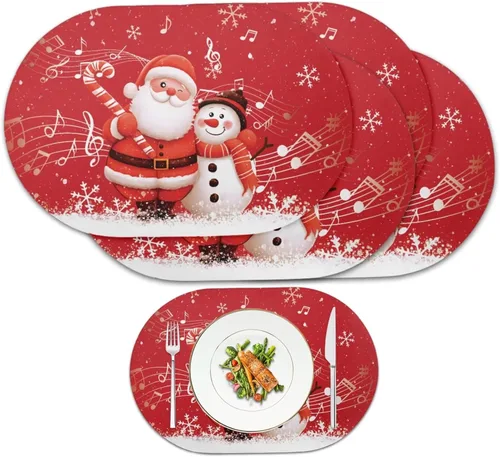 Miniatura 41 de Pumpkin Placemats Oval Placemats Set of 2 Black Cat Table Mats for Dining Tables Washable Heat Resistant Place Mats for Holiday Party Use 12X18 Inch