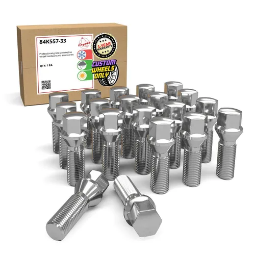 Miniatura 14 de Wheel Accessories Parts Juego de 20 pernos de orejeta M14 x 1.25 rosca Bellota para asiento con acabado negro, longitud de vástago de 0.99 pulgadas