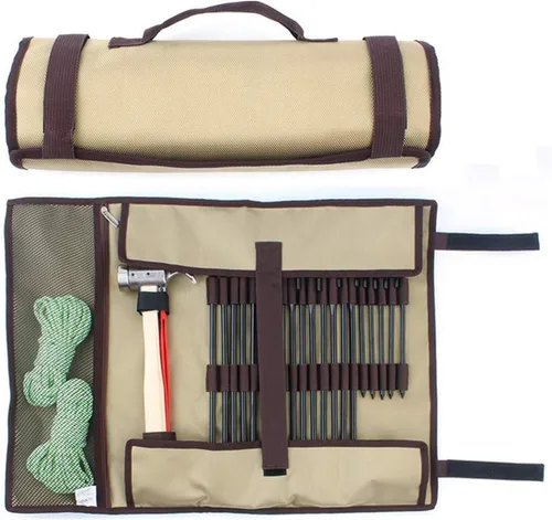 TINTON LIFE® Bolsa de almacenamiento de clavos y martillos de alta resistencia, estacas Oxford, estacas, estacas, bolsa de soporte, no incluidas