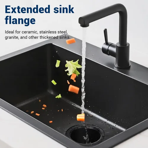 Miniatura 7 de Kitchen - Kit de brida de acero inoxidable con colador de cesta y tapón de drenaje para drenaje estándar de fregadero de 3 1/2 pulgadas, brida