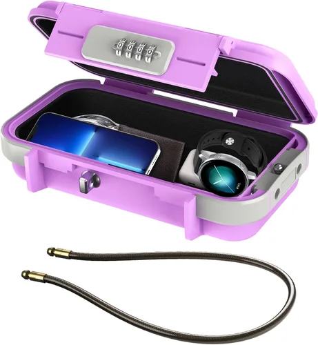 Miniatura 12 de ORIA Funda de seguridad portátil, caja de seguridad portátil, caja de seguridad con combinación de 4 dígitos, caja de seguridad para teléfonos