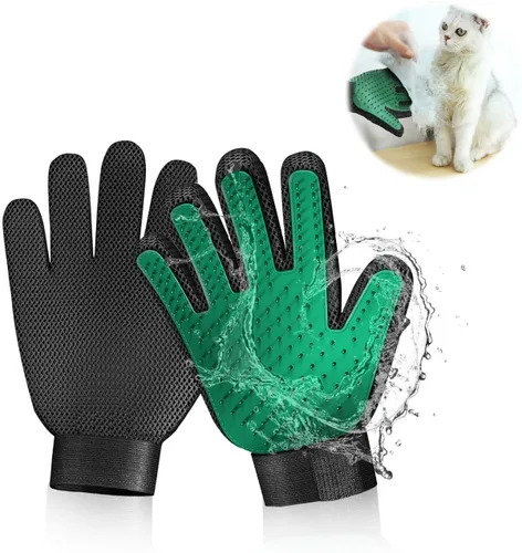 Miniatura 9 de Guante de aseo para mascotas, cepillo removedor de pelo suave y eficiente para mascotas, guantes de masaje para mascotas, mano izquierda y derecha