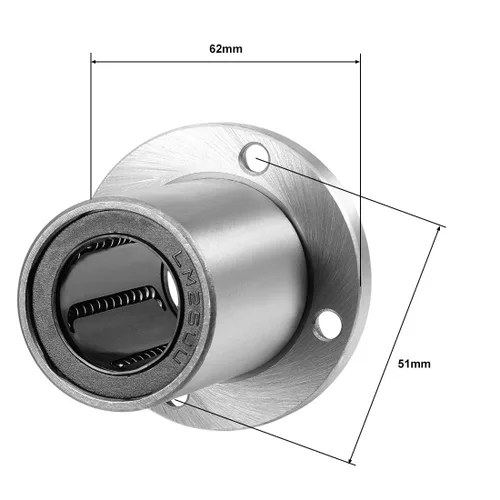 Miniatura 3 de uxcell Rodamientos lineales de brida redonda LM25UU, diámetro de diámetro de 0.984 in, diámetro exterior de 1.575 in, longitud de 2.323 in, 2