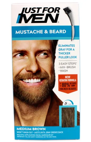 Miniatura 22 de JUST FOR MEN Gel de color para bigote y barba M-45, marrón oscuro 1 cada uno (paquete de 2)