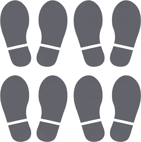 Miniatura 7 de PATIKIL Adhesivo de huellas de 6 x 2.5 pulgadas, 4 pares de zapatos de PVC para decoración de clase, guía de escaleras, color negro