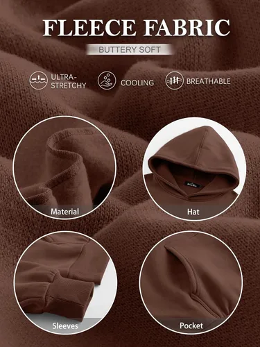 Miniatura 6 de Trendy Queen - Sudaderas extragrandes con capucha para mujer, suéteres de manga larga, sin botones, de vellón, de otoño, ropa de invierno