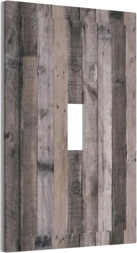Miniatura 1095 de Placa Decorativa de Pared de Granja Rústica con Cuerno de Madera para Puerta de Granero 1 Banda Duplex Cubiertas de Toma Eléctrica Soltera