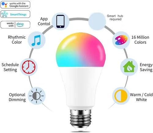 Miniatura 3 de Zigbee - Bombilla inteligente, requiere concentrador inteligente, control de voz con Alexa, compatible con Google Assistant/SmartThings/Tuya