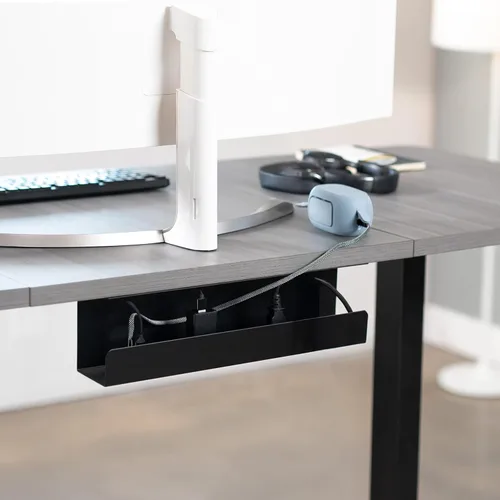 Miniatura 2 de VIVO - Bandeja de gestión de cables para debajo del escritorio de 17 pulgadas, soporte para extensión de alimentación, organizador de cables