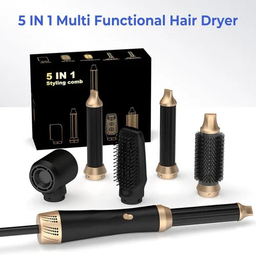 Miniatura 8 de 5 in 1 Hair Dryer Brush, Blow Dryer Brush Set with Air Curler Wrap Hair Styler, Negative Ionic Blow Dry Brush, Detachable Hair Tool for Curling