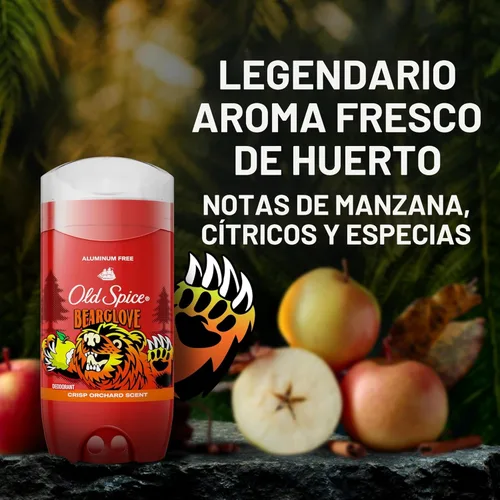 Miniatura 8 de Old Spice Desodorante sin aluminio para hombres, protección contra olores 24/7, frescura 24/7 y aroma duradero, se aplica transparente, Bearglove