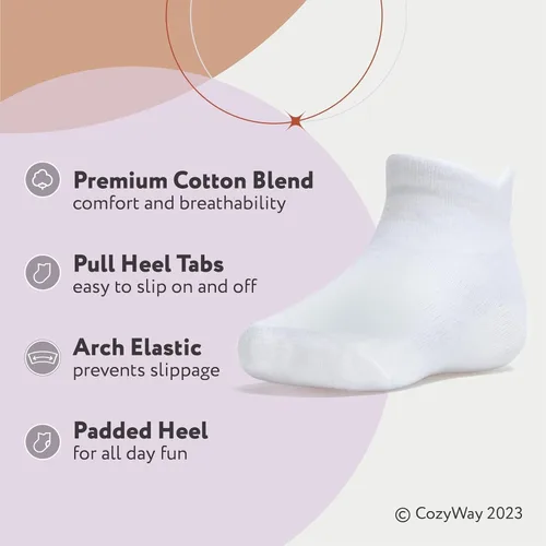 Miniatura 20 de CozyWay Baby & Toddler Socks Ankle Comfy Cotton Socks For Girls and Boys No Show Infant - 12 Pack
