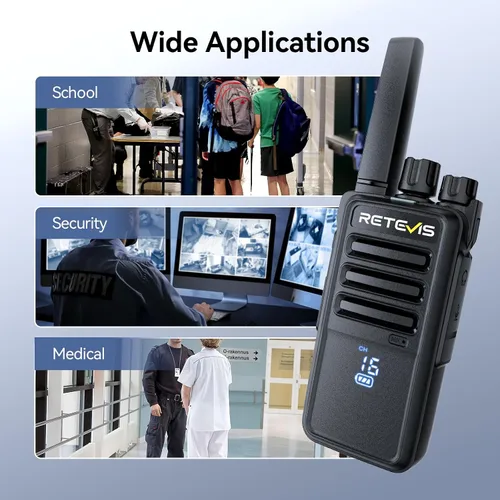 Miniatura 6 de Retevis RT68H Walkie Talkies de largo alcance, radio resistente de 2 vías con auricular, 1200 mAh, pantalla oculta, silenciamiento de 9 niveles