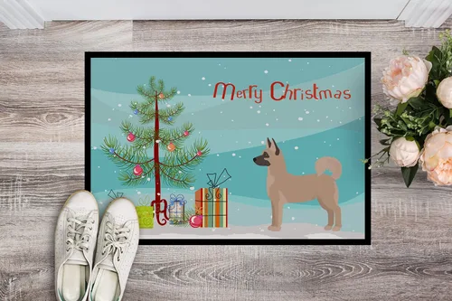 Miniatura 2 de Caroline's Treasures CK3799MAT Akita Shepherd - Tapete de árbol de Navidad de 18 x 27 pulgadas, tapete para puerta delantera, interior y exterior