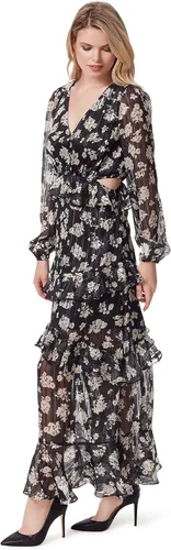 Miniatura 2 de Jessica Simpson Vestido largo con volantes y cuello en V Baianca para mujer