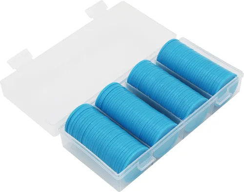 Miniatura 2 de Caja de 120 Monedas de Contar de 35 mm/1,37 pulgadas para Fichas de Póker y Monedas de Juego (Azul Profundo Cielo, 35 mm/1,37 pulgadas)