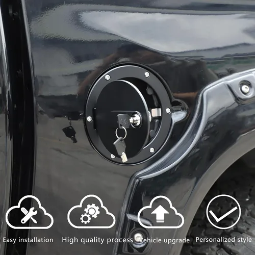 Miniatura 2 de Tapa de repuesto antirrobo para depósito de combustible de automóvil, compatible con Toyot@ Tundra 2017-2021, tapa de puerta de tanque de gasolina